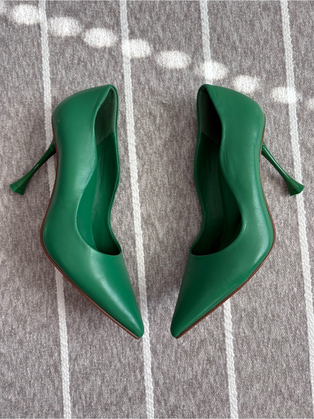 Gianni Bini Thea Leather Scalloped Pointed Toe Pumps
